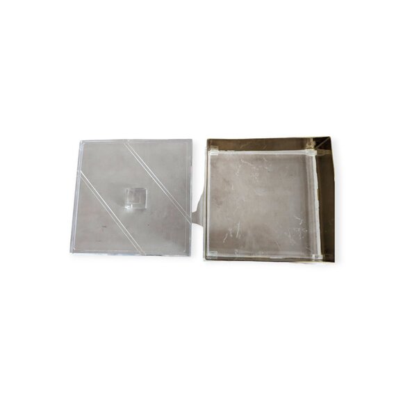 Clear with Faux Gold Accent Acrylic Heavy Square Dresser/Jewelry Box - Picture 3 of 8